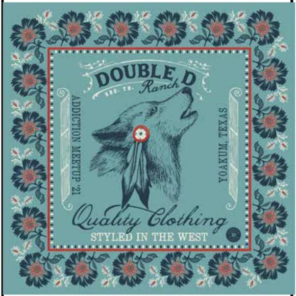 🐺New Double D Ranch “Wolf Pack" Scarf 🐺 Bohemian Boho Western Accessories - Picture 1 of 7